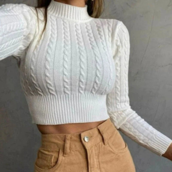 Blusinha Croopped Tricot Modal com Tranças - Miss Bella Store - Miss Bella Store