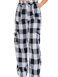 Calça Pantalona Xadrez Nova Tendência Cargo Flanelada - Miss Bella Store - Miss Bella Store