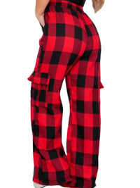 Calça Pantalona Xadrez Nova Tendência Cargo Flanelada - Miss Bella Store - Miss Bella Store