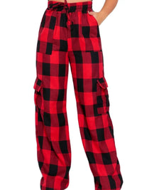 Calça Pantalona Xadrez Nova Tendência Cargo Flanelada - Miss Bella Store - Miss Bella Store