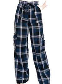 Calça Pantalona Xadrez Nova Tendência Cargo Flanelada - Miss Bella Store - Miss Bella Store