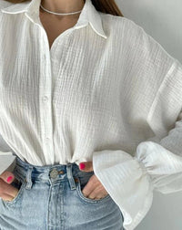 Camisa Feminina Beatriz com Detalhe no Punho - Miss Bella Store - Miss Bella Store