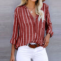 Camisa Feminina de Linho com Listras - Miss Bella Store - Miss Bella Store