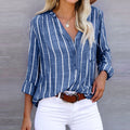 Camisa Feminina de Linho com Listras - Miss Bella Store - Miss Bella Store