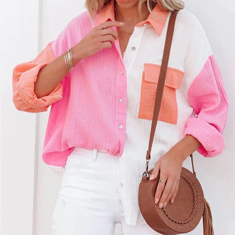 Camisa Feminina Jaque Color com Bolso Lateral - Miss Bella Store - Miss Bella Store