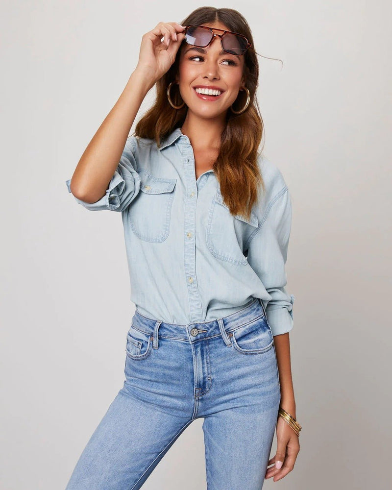 Camisa Feminina Jeans Classic - Miss Bella Store - Miss Bella Store