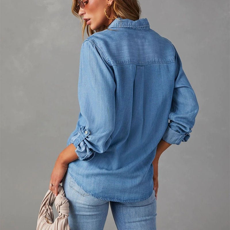 Camisa Feminina Jeans Classic - Miss Bella Store - Miss Bella Store