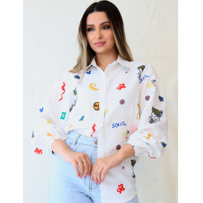 Camisa Feminina Stick Manga Longa Descolada - Miss Bella Store - Miss Bella Store