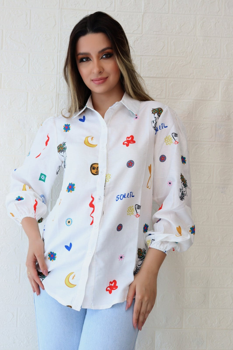 Camisa Feminina Stick Manga Longa Descolada - Miss Bella Store - Miss Bella Store