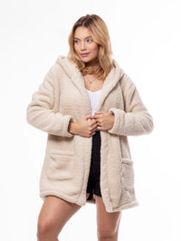 Casaco Sobretudo Longo de Sherpa - Estilo e Conforto para os Dias Mais Frios - Miss Bella Store - Miss Bella Store