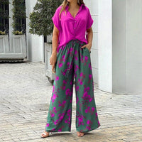 Conjunto Feminino Aila com Calça Estampada e Blusa - Miss Bella Store - Miss Bella Store