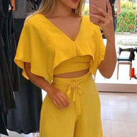 Conjunto Feminino Analu 2 Peças Calça Blusa Cor Única - Miss Bella Store - Miss Bella Store