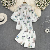 Conjunto Feminino Flowers Estampado Verão - Miss Bella Store - Miss Bella Store