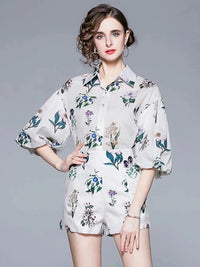 Conjunto Feminino Flowers Estampado Verão - Miss Bella Store - Miss Bella Store