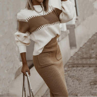 Conjunto Feminino Lala Tricô Saia Blusa Manga Longa - Miss Bella Store - Miss Bella Store