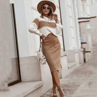 Conjunto Feminino Lala Tricô Saia Blusa Manga Longa - Miss Bella Store - Miss Bella Store