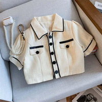 Conjunto Feminino Rhana 2 Peças Short Cropped Clássico Botão - Miss Bella Store - Miss Bella Store