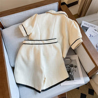 Conjunto Feminino Rhana 2 Peças Short Cropped Clássico Botão - Miss Bella Store - Miss Bella Store