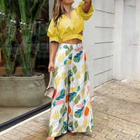 Conjunto Feminino Rosane Calça e Cropped Manga Bufante Princesa - Miss Bella Store - Miss Bella Store