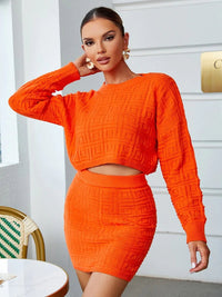 Conjunto Feminino Tereza Saia e Cropped Manga Longa - Miss Bella Store - Miss Bella Store