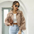 Jaqueta Feminina Bomber Com botões - Suede - Miss Bella Store - Miss Bella Store