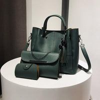 Kit De Bolsa Feminina Bianca - 3 Unidades Couro Ecológico Grande Espaçosa Moda Causal Kit Bolsa - Miss Bella Store - Miss Bella Store