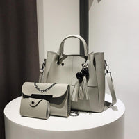 Kit De Bolsa Feminina Bianca - 3 Unidades Couro Ecológico Grande Espaçosa Moda Causal Kit Bolsa - Miss Bella Store - Miss Bella Store