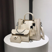 Kit De Bolsa Feminina Bianca - 3 Unidades Couro Ecológico Grande Espaçosa Moda Causal Kit Bolsa - Miss Bella Store - Miss Bella Store