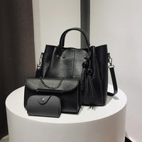 Kit De Bolsa Feminina Bianca - 3 Unidades Couro Ecológico Grande Espaçosa Moda Causal Kit Bolsa - Miss Bella Store - Miss Bella Store