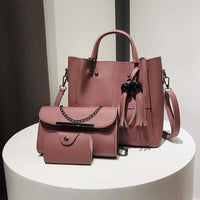 Kit De Bolsa Feminina Bianca - 3 Unidades Couro Ecológico Grande Espaçosa Moda Causal Kit Bolsa - Miss Bella Store - Miss Bella Store