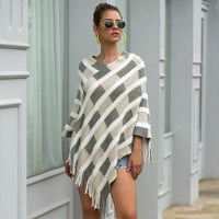 Poncho Feminino Britney Listrado Cor Variada - A peça - chave para um look sofisticado e moderno! - Miss Bella Store - Miss Bella Store