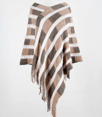 Poncho Feminino Britney Listrado Cor Variada - A peça - chave para um look sofisticado e moderno! - Miss Bella Store - Miss Bella Store
