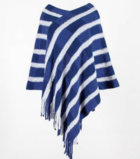 Poncho Feminino Britney Listrado Cor Variada - A peça - chave para um look sofisticado e moderno! - Miss Bella Store - Miss Bella Store