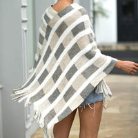 Poncho Feminino Britney Listrado Cor Variada - A peça - chave para um look sofisticado e moderno! - Miss Bella Store - Miss Bella Store