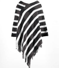 Poncho Feminino Britney Listrado Cor Variada - A peça - chave para um look sofisticado e moderno! - Miss Bella Store - Miss Bella Store