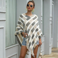 Poncho Feminino Britney Listrado Cor Variada - A peça - chave para um look sofisticado e moderno! - Miss Bella Store - Miss Bella Store