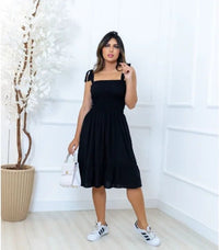 Vestido Curto Com Alça Fina Em Viscose Com Elastex - Miss Bella Store - Miss Bella Store