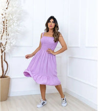 Vestido Curto Com Alça Fina Em Viscose Com Elastex - Miss Bella Store - Miss Bella Store