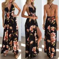 Vestido Feminino Floral Longo com Fenda Primavera Verão - Miss Bella Store - Miss Bella Store