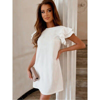 Vestido Feminino Margareth Modelo Curto Manga Curta com Babado Verão - Miss Bella Store - Miss Bella Store