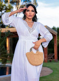 Vestido Feminino Mariana Modelo Longo com Manga Praiano Verão - Miss Bella Store - Miss Bella Store