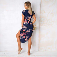 Vestido Feminino Mira Midi Estampado Manga Curta - Miss Bella Store - Miss Bella Store