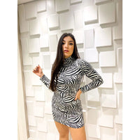 Vestido Feminino Tubinho Gola Alta Manga Longa Midi - Miss Bella Store - Miss Bella Store