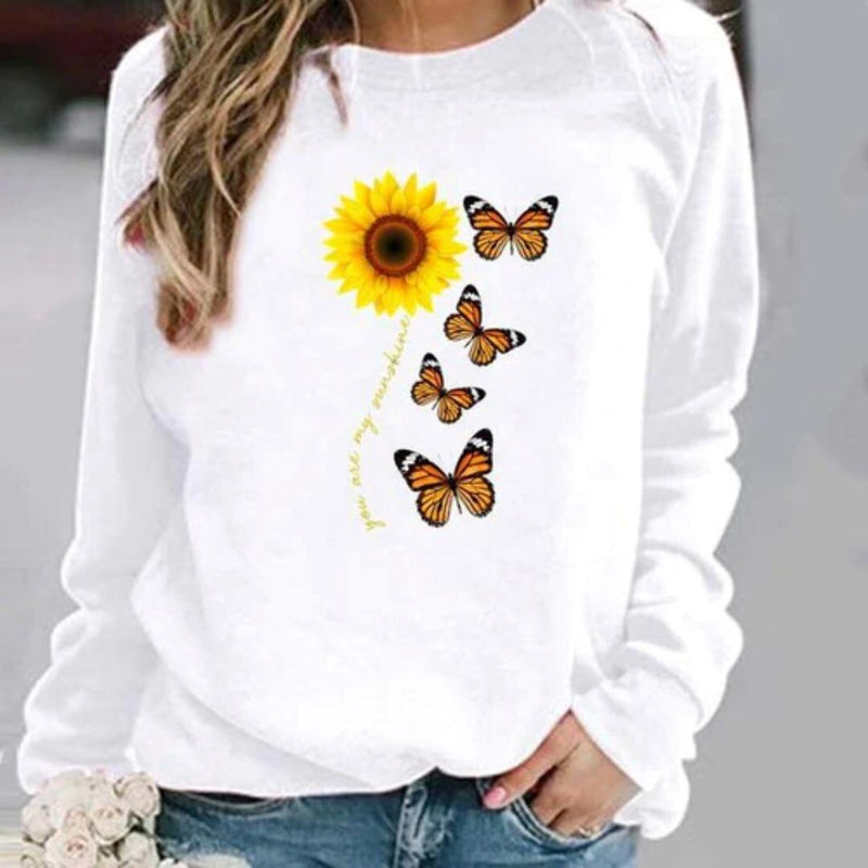 Blusa de Frio Feminina Butterfly Inverno 47 Miss Bella Imports Borboletas e Girassol P 