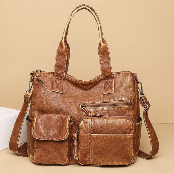 Yogodlns Vintage Women&#39;s Bag High Quality Handbag Large Capacity Tote Bag Retro Handle Bag Lady Shoulder Crossbody Bag Purse 0 Miss Bella Imports Marrom 