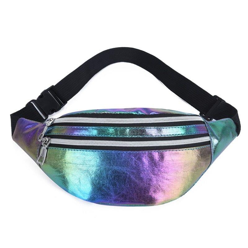Bolsa de Couro Legítimo- Style Gradient Bolsa Holographic Fragamaia Colorido 