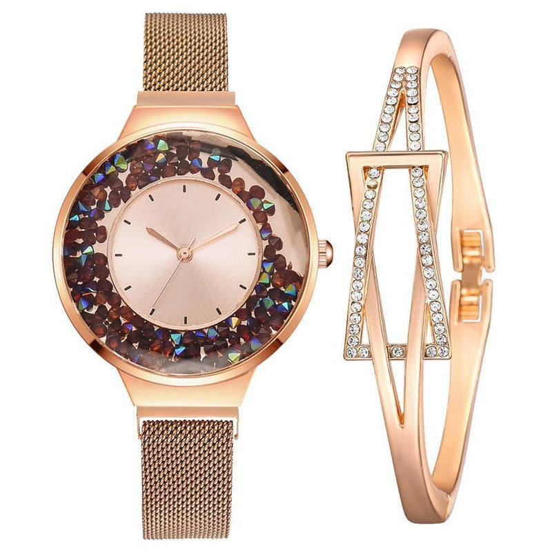 Relógio Luxury Cristal+ Bracelete Grátis - Miss Bella 