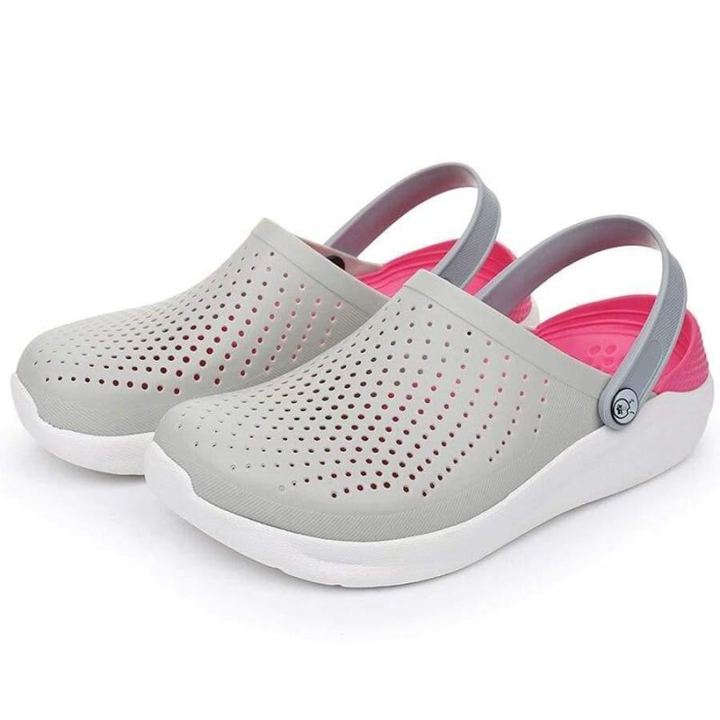 Sandália Crocs Confortável - Ultra Comfy Sandals Calçados 106 AmploTech CINZA E ROSA 33 